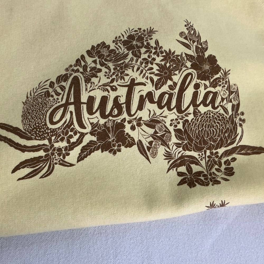Splendid Creations Australia Floral Graphic‎ Hoodie Sydney Yellow Womens XL - Picture 4 of 11